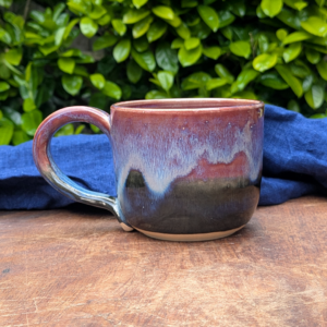 Purple and Black Mug with Hot Chocolate
