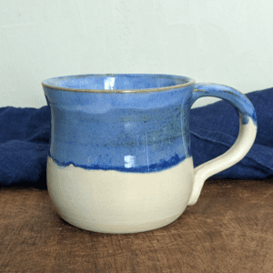 Curvy Blue Mug #2 with Hot Chocolate