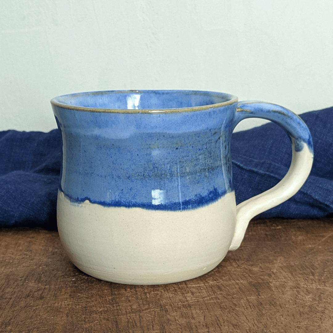 Curvy Blue Mug #2 with Hot Chocolate