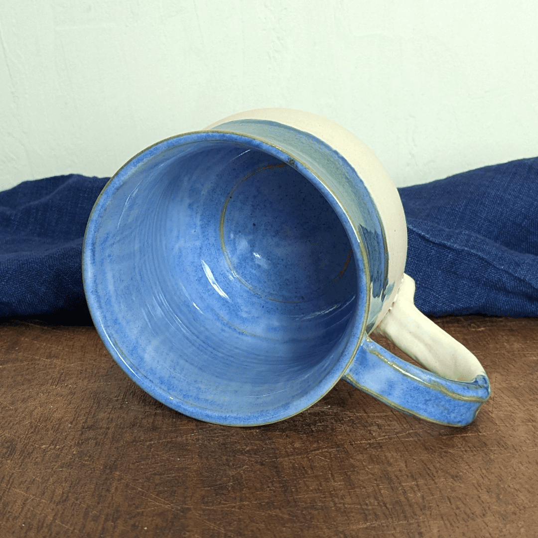 Curvy Blue Mug #2 with Hot Chocolate