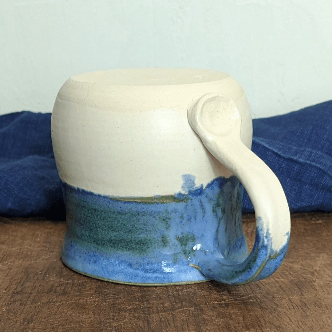 Curvy Blue Mug #2 with Hot Chocolate