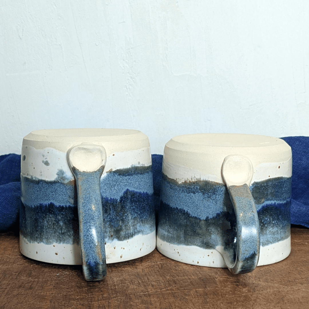 Blue Grey Speckle Mug with Hot Chocolate