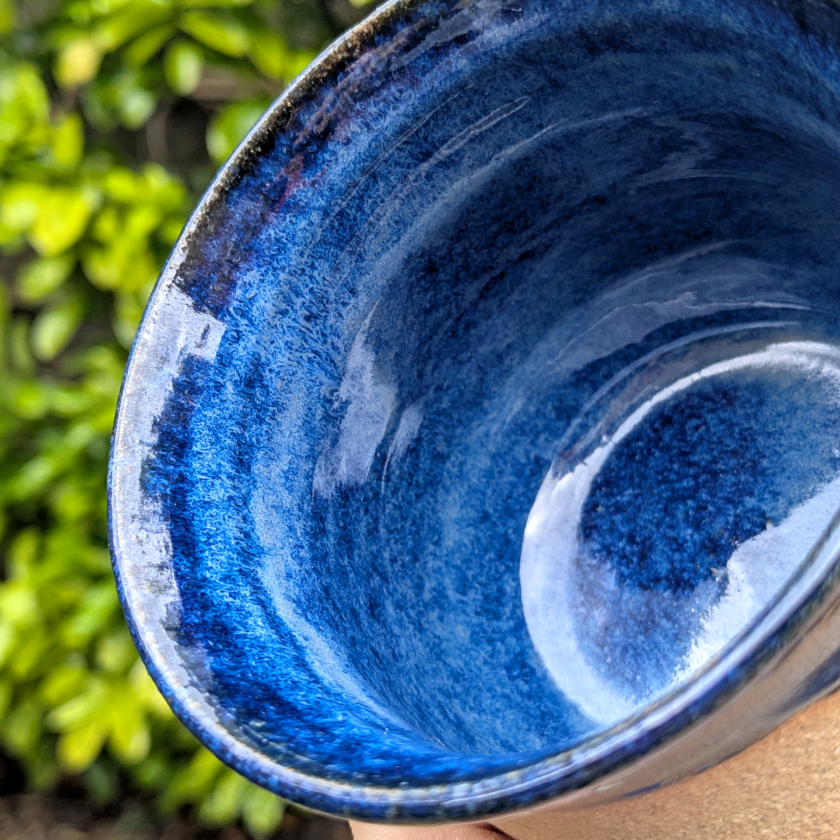 Curvy Blue Mug with Hot Chocolate