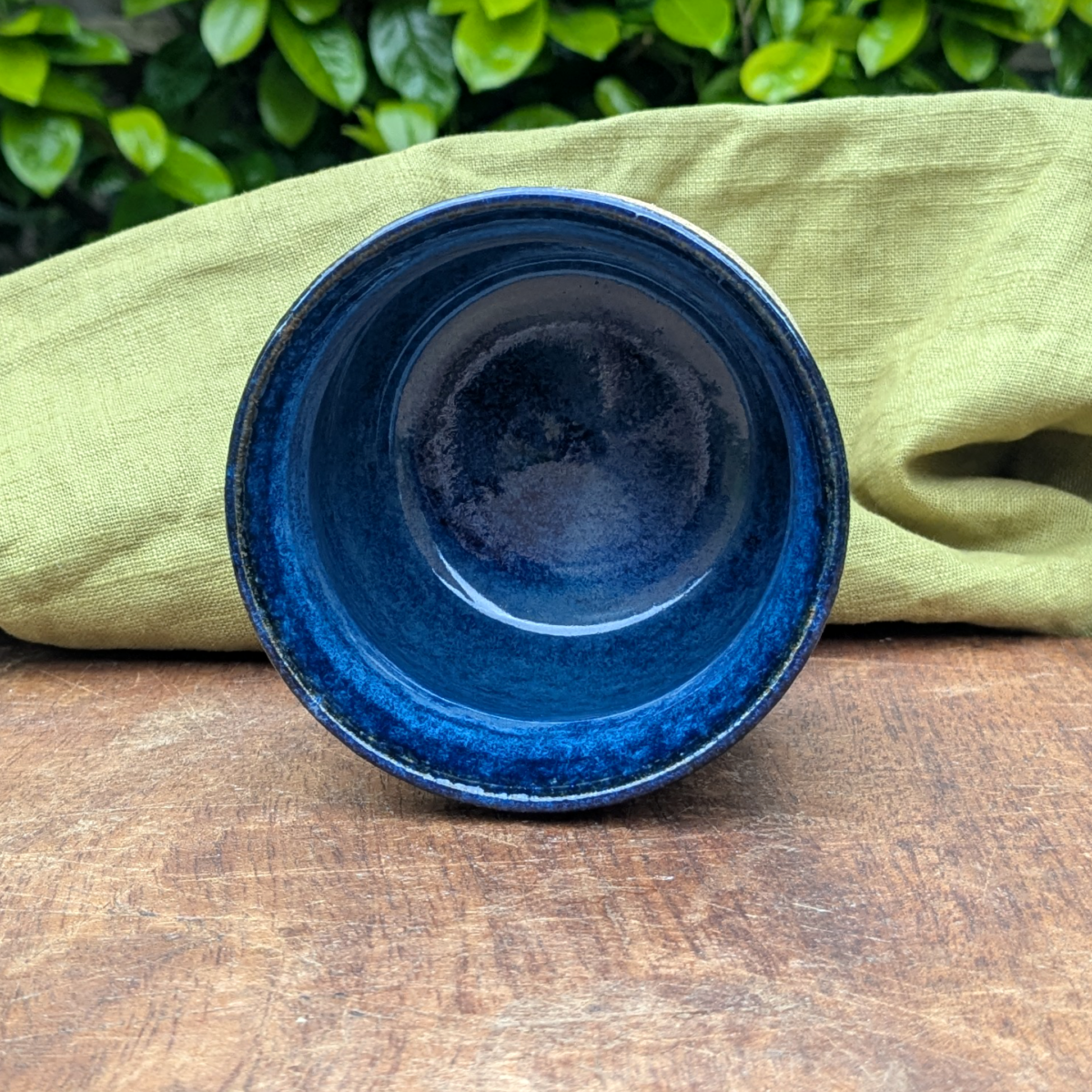 Curvy Blue Mug with Hot Chocolate